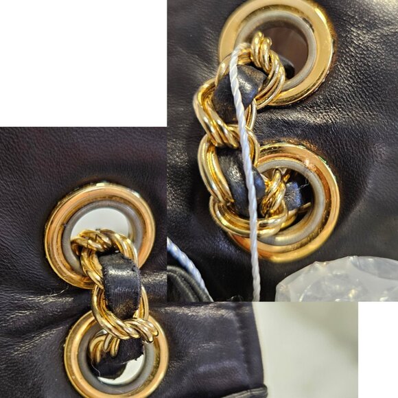 Authentic Bally  Lambskin Leather Quilted Flap Bag in Gold Chain - Picture 16 of 17